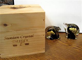 VTG SWEDEN PAIR SIGNED CRYSTAL 2